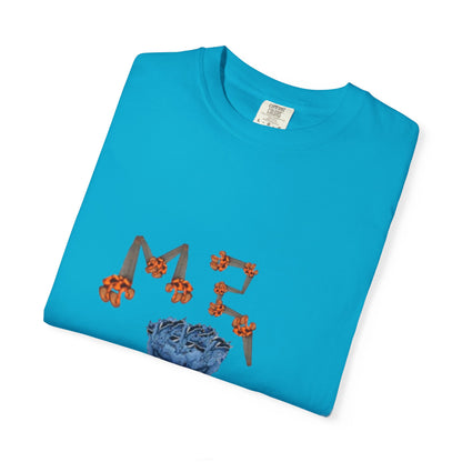 T-shirt Urban – Grafica blu e arancio
