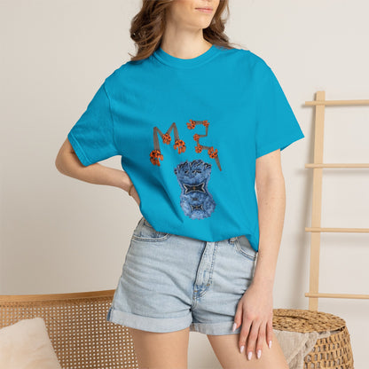 T-shirt Urban – Grafica blu e arancio
