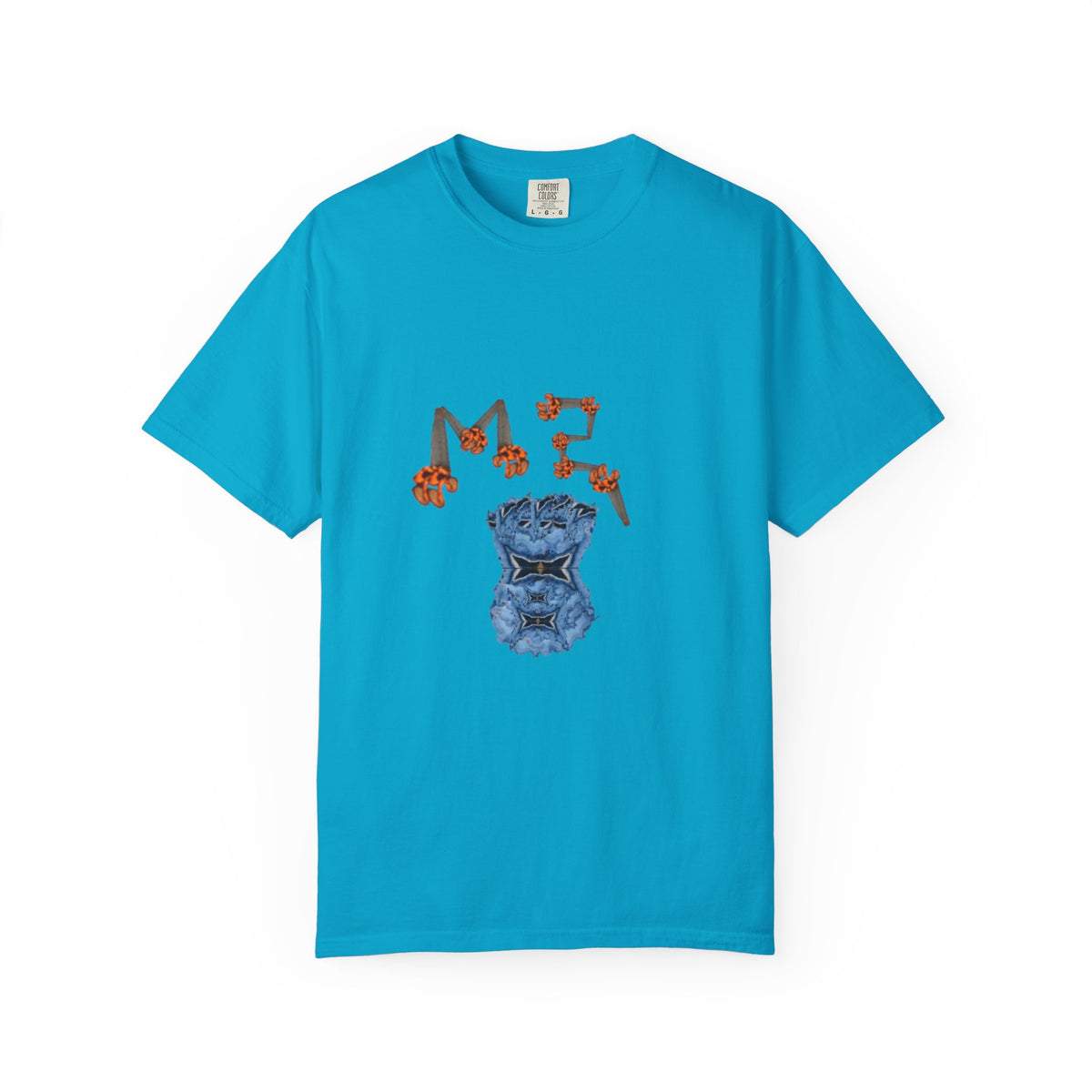 T-shirt Urban – Grafica blu e arancio