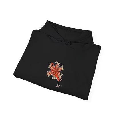 Felpa con cappuccio – Cavaliere rosso vintage, stampa sul petto