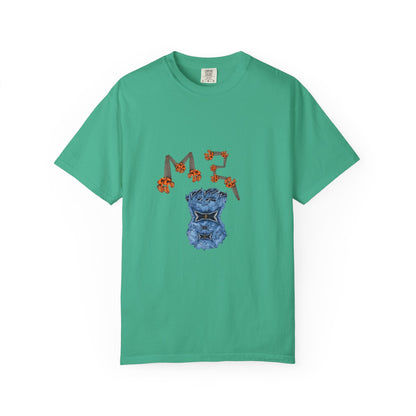 T-shirt Urban – Grafica blu e arancio