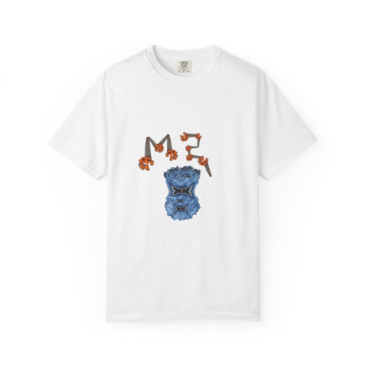 T-shirt Urban – Grafica blu e arancio