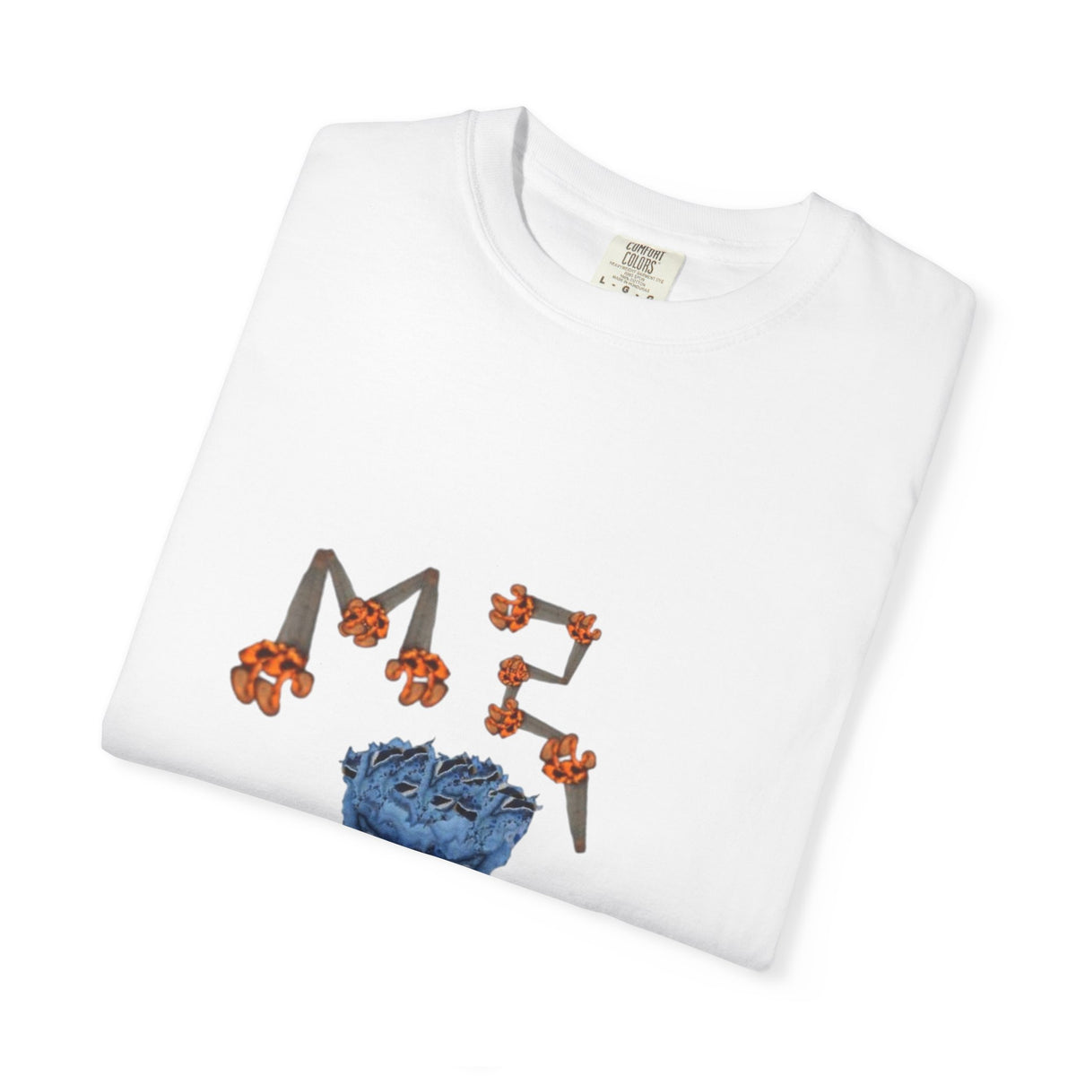 T-shirt Urban – Grafica blu e arancio