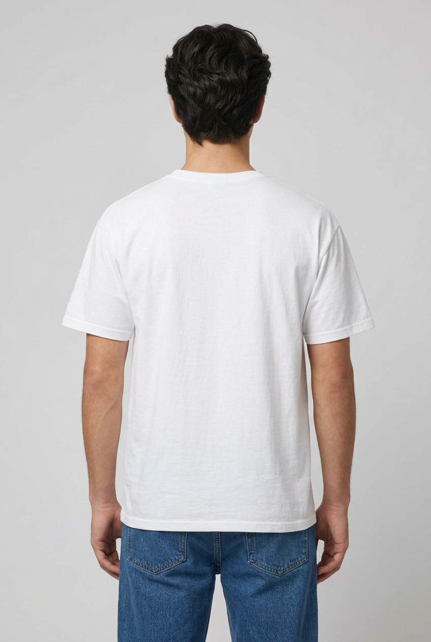 T-shirt Urban – Grafica blu e arancio