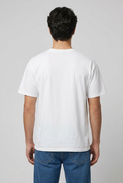 T-shirt Urban – Grafica blu e arancio